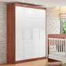 Guarda-Roupa Carol com 4 Portas 100% MDF Laca Carvalho Avelã / Branco Premium - 7