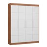 Guarda-Roupa Carol com 4 Portas 100% MDF Laca Carvalho Avelã / Branco Premium - 1