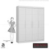 Guarda-Roupa Carol com 4 Portas 100% MDF Laca Carvalho Avelã / Branco Premium - 6