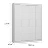 Guarda-Roupa Carol com 4 Portas 100% MDF Laca Carvalho Avelã / Branco Premium - 5