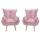 Ver imagem 1 de Kit 2 Poltronas Opala Rosa Claro Slk Decor