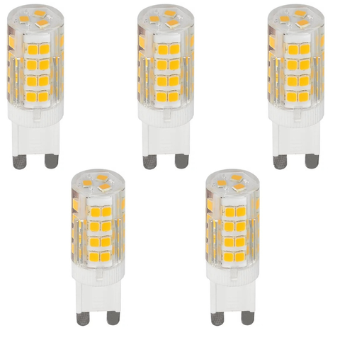 Kit 5x Lâmpadas Led Halopin G9 Bivolt 5w Branco Quente
