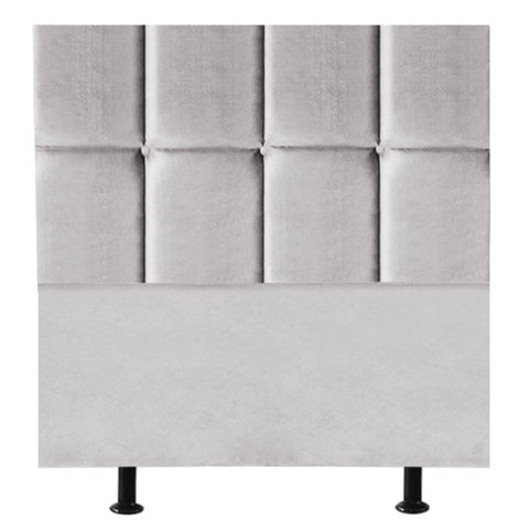 Cabeceira Cama Box Casal Estofada Poliana 140 Cm Suede:cinza Claro
