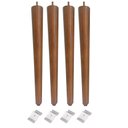 Ver imagem 1 de Kit 4 Pé Palito 70cm Amêndoa Marrom Claro + Chapinha Inclinada