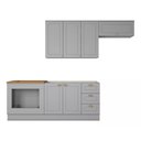 Ver imagem 7 de Cozinha Modulada Apê 280cm para Forno de Embutir com Tampo Americana Henn - Cinza/nature