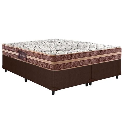 Cama Box Queen: Colchão Anatômico Herval D28/ag65 Bermont + Base Crc Courano Brown(158x198)