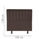 Ver imagem 2 de Cabeceira Estofada Kiara 100cm Solteiro Box Quarto Corino Marrom - Gat Magazine