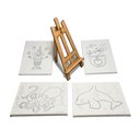 Ver imagem 2 de Kit Mini Cavalete + 4 Telas Pintura Riscada 16x22 Cm + Tinta + Pincéis Sb17 Sb16