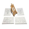 Kit Mini Cavalete + 4 Telas Pintura Riscada 16x22 Cm + Tinta + Pincéis Sb17 Sb16 - 2