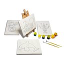 Ver imagem 1 de Kit Mini Cavalete + 4 Telas Pintura Riscada 16x22 Cm + Tinta + Pincéis Sb17 Sb16