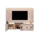 Ver imagem 5 de Painel com Bancada Celine Pés Metalicos em Dourado 241cm com Led Off White G18 - Dj Móveis