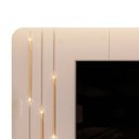 Ver mais imagens de Painel com Bancada Celine Pés Metalicos em Dourado 241cm com Led Off White G18 - Dj Móveis