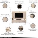 Ver imagem 3 de Painel com Bancada Celine Pés Metalicos em Dourado 241cm com Led Off White G18 - Dj Móveis