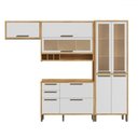 Ver imagem 2 de Armário de Cozinha com Balcão e Tampo 9 Portas 3 Gavetas Pérola 100% Mdf Vidro Reflecta Amêndoa/bran