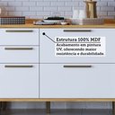 Ver imagem 5 de Armário de Cozinha com Balcão e Tampo 9 Portas 3 Gavetas Pérola 100% Mdf Vidro Reflecta Amêndoa/bran