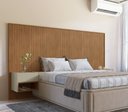 Ver imagem 2 de Cabeceira King 314cm com 2 Mesinhas Laterais Florença Marrom Off White - Casa D