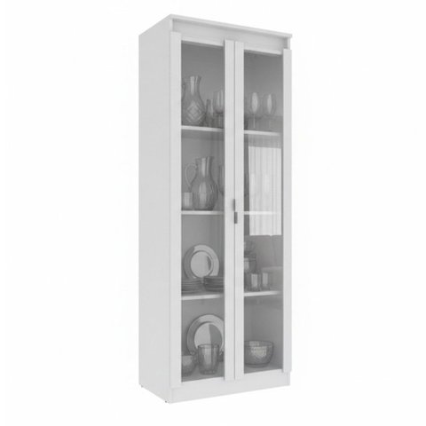 Cristaleira 2 Portas com Vidro Cr6004 Branco - Tecno Mobili
