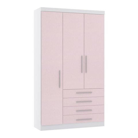 Guarda Roupa Dormitório Modulado Alpes 3 Portas 4 Gavetas - Módulo Roupeiro Alpes - Luciane:rosa