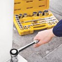 Ver imagem 7 de Jogo Soquetes Estriados Tramontina Master Encaixe 1/2" Acabamento Cromado Maleta 22 Peças 43600022