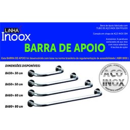 Barra de Apoio Segurança para Banheiro Aço Inox 30 cm - 2