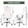 Cadeira Escritório Miami Branca Presidente Molas Ensacadas Reclinável Conforto - 8