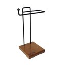 Ver imagem 3 de Porta Toalha de Rosto Steelwood M292 Preto Fosco para Bancada com Pé de Madeira