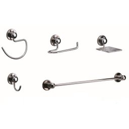 Kit Acessórios Luxo Para Banheiro de Metal Com 5 Peças Suprema - 1