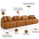 Ver imagem 3 de Sofá 4 Lugares para Sala de Estar Living 308cm Arlo F04 Couríssimo Whisky - Lyam Decor