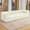 Ver imagem 3 de Sofá 3 Lugares para Sala Living Modular 264cm Lancaster F04 Veludo Bege - Lyam Decor
