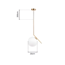 Ver imagem 3 de Pendente Balance Ø20cm 1,50 Metro de Cabo - Metal Dourado e Vidro Leitoso