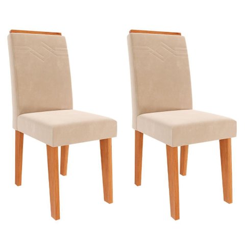 Cadeiras de Mdf para Sala de Jantar 02 Pçs Tais C/ Moldura Cimol Cinamomo/nude