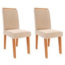 Ver imagem 1 de Cadeiras de Mdf para Sala de Jantar 02 Pçs Tais C/ Moldura Cimol Cinamomo/nude