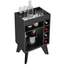 Ver imagem 2 de Bar Drink Aparador com Espelho e Adega com 6 Nichos Preto