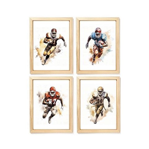 Kit Quadro Infantil Futebol Americano Decorativo Quarto Criança Bebê Enxoval Infantil Menino