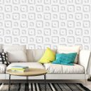 Ver imagem 3 de Papel Parede Branco Blocos 3d Adesivo Quarto Sala Decorativo