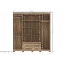 Ver imagem 3 de Guarda Roupa 8 Portas e 4 Gavetas C/ Espelho e Pés Nápoles Jatoba - Santos Andirá