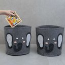 Ver imagem 7 de Kit 2 cestos organizadores infantis roupas e brinquedos elefante - Oikos