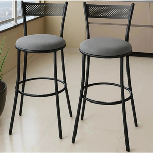 Banqueta Balcão Bistrô Alta C/ Encosto Industrial Luxo Aço