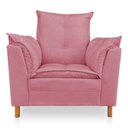 Ver imagem 2 de Kit Poltrona Amamentação Sara + Puff Suede Rosa Dal Poz Estofados