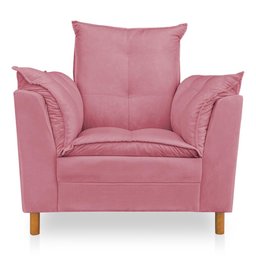 Kit Poltrona Amamentação Sara + Puff Suede Rosa Dal Poz Estofados - 2