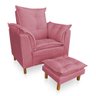 Kit Poltrona Amamentação Sara + Puff Suede Rosa Dal Poz Estofados - 1