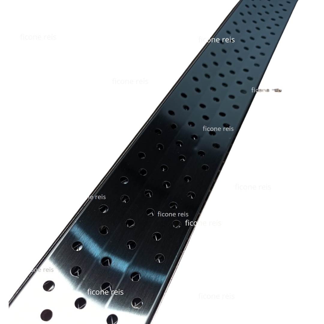 Ralo Linear Inox 304 modelo 7x50 concova com aro e Tela Anti Insetos Borda Piscina Varanda ( 7,5cm x - 5