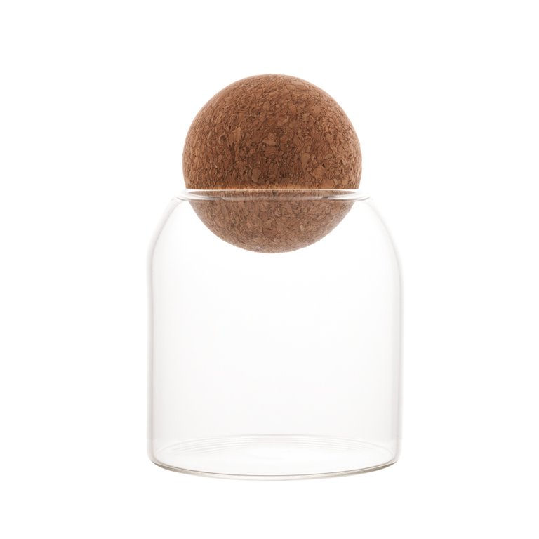 Pote de Vidro Com Tampa Esfera de Cortiça Clean 510ml Lyor