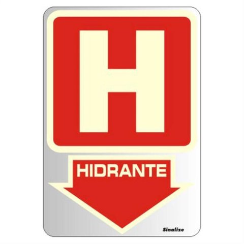 Placa A.ades.16x23(hidrante)fotolumines - 150ak - Sinalize Placa A.ades.16x23(hidrante)fotolumines 1