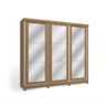 Guarda-roupa Casal 100% Mdf Kappesberg 3 Portas de Correr com Espelhos 8 Gavetas Nogueira - 4