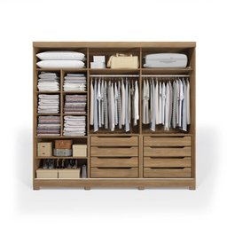 Guarda-roupa Casal 100% Mdf Kappesberg 3 Portas de Correr com Espelhos 8 Gavetas Nogueira - 7