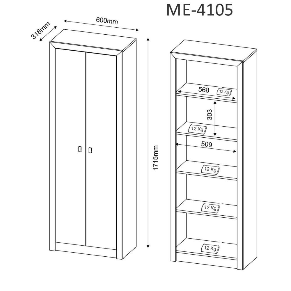 Armário Multiuso 2 Portas 4 Prateleiras Tecno Mobili - Branco - 4