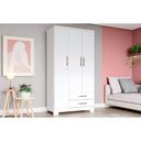 Ver imagem 1 de Guarda Roupa 3 Portas e 2 Gavetas Açaí Da133 C/ Pés Branco - Henn