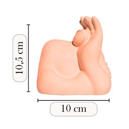 Estátua Decorativa Gigante Admirado Artesanal 10x10cm em Resina Mineral - Laranja - 4