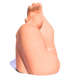 Estátua Decorativa Gigante Admirado Artesanal 10x10cm em Resina Mineral - Laranja - 2